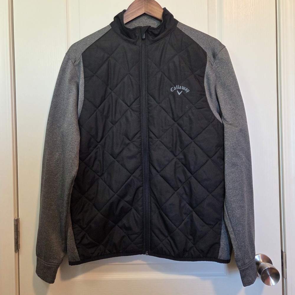 Callaway Weather Series Black/Gray Golfing Zip Up Jacket W/ Pockets Size Small